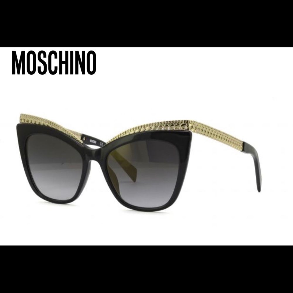 NEW MOSCHINO MOS009/S 807 FQ BLACK AUTHENTIC SUNGLASSES WOMEN'S FRAMES W/CASE
